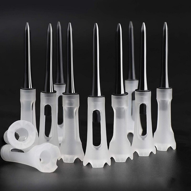 50Pcs Golf Tee Double Layer Plastic Ball Tee Soft Low Resistance Golf Seat Golf Training Tool