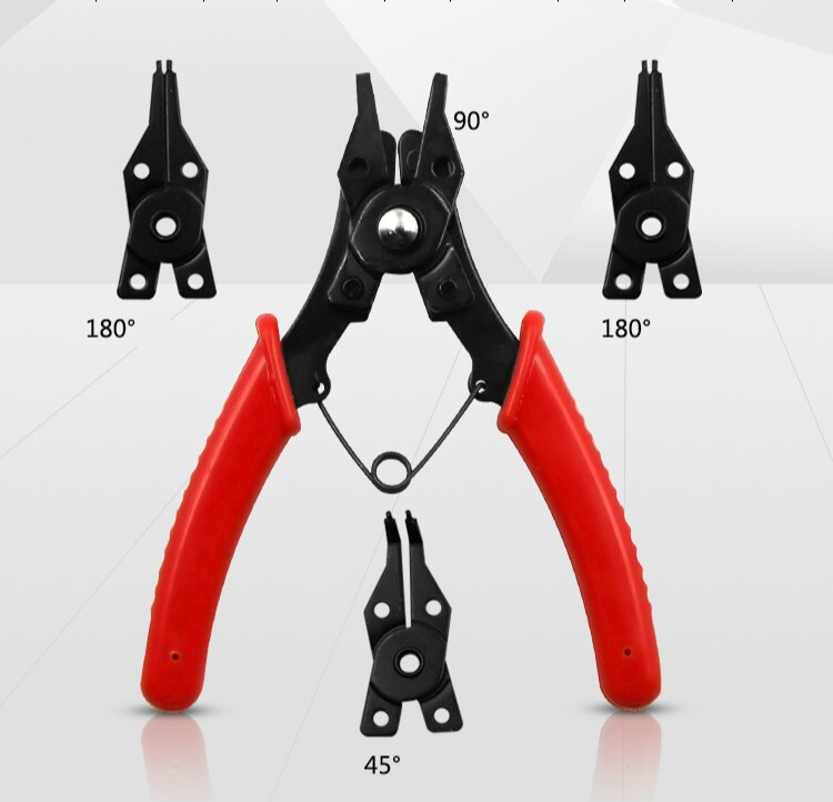 4 in 1 Circlip Snap Ring Plier Four Headed Pliers Fastener Shaft Used Spring Disassembly Puller Springs Multitool Pliers Set