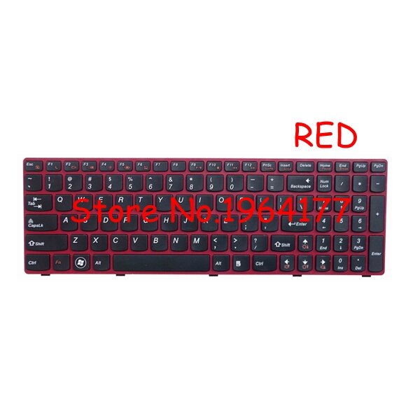 Teclado Inglés Americano para Lenovo G580 Z580 G580A V580A Z580A G580AH G580AM G580G G585 G585A G585AR B580 G590,: RED