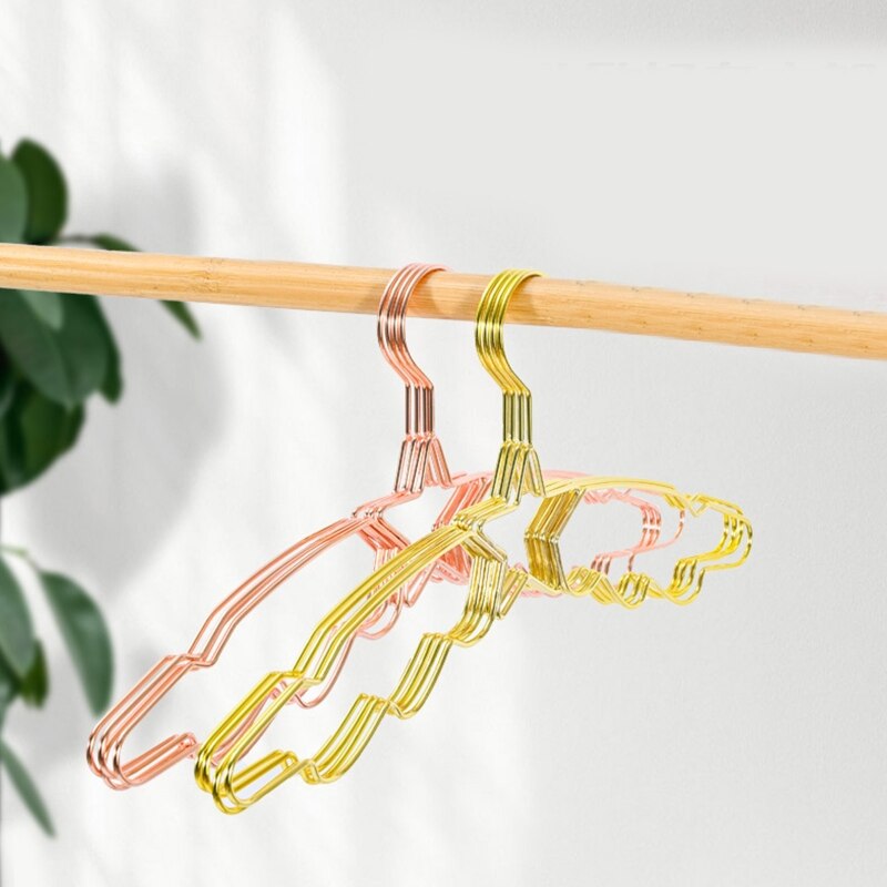 Wrought Iron Clothes Hangers 10 Pcs Metal Light Luxury Star Hanger Anti-slip for Home Bedroom Dormitory Wardrobe