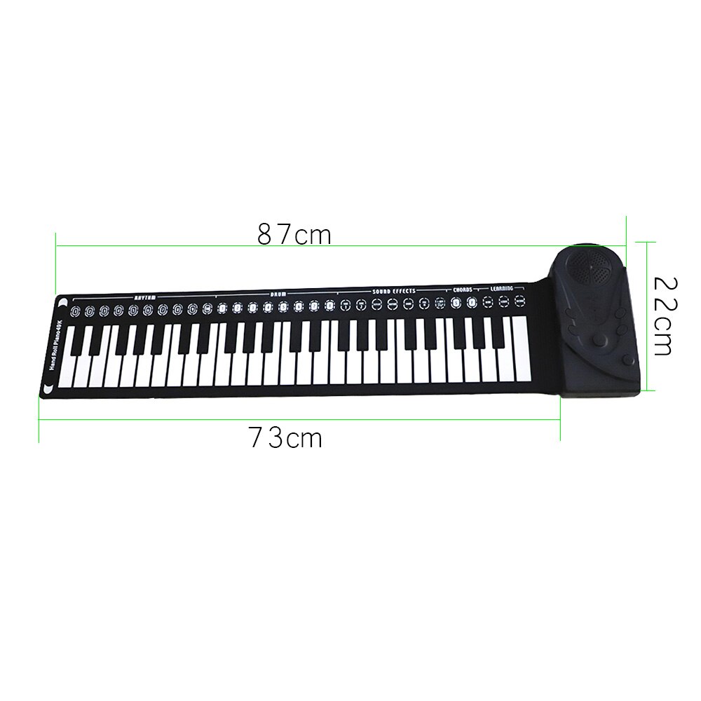 49 touches Piano Midi clavier souple Portable numérique retrousser Pianos noir pour enfant débutant enfants