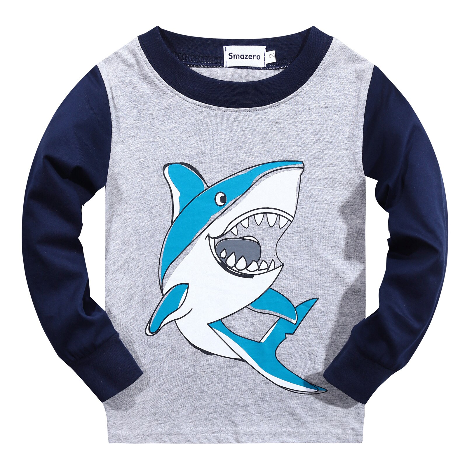 Boys Pyjamas Set Shark Pjs Long Sleeve Nightwear Cotton Pajama Kids Sleepwear Tops Shirts & Pants Children Outfit Age 2-7T