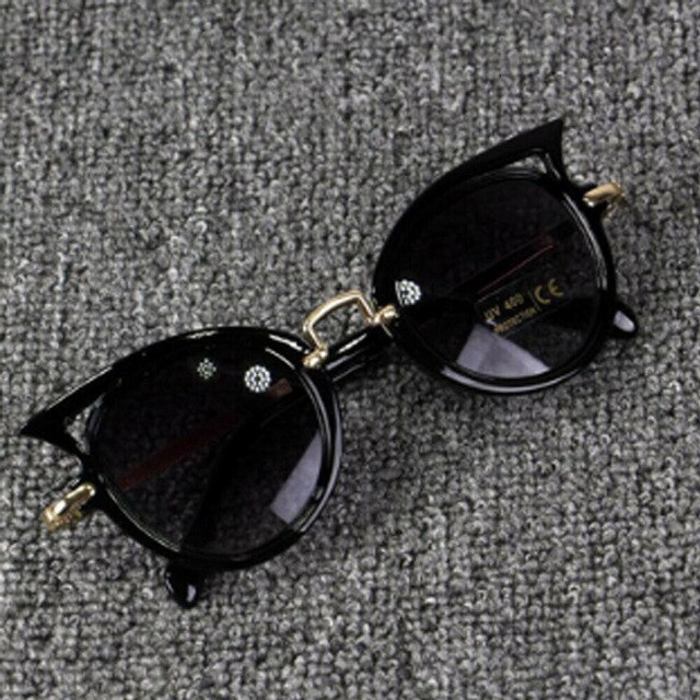 Gafas de sol gradientes para niños pequeños, lentes Vintage de gran tamaño, protección de seguridad: Negro