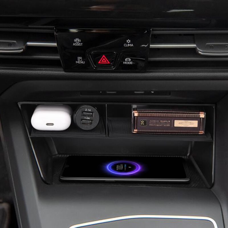 for VW Volkswagen Golf 8 MK8 CD1 2022 Golf8 Car Central Armrest Storage Box Center Console Flocking Organizer Holder