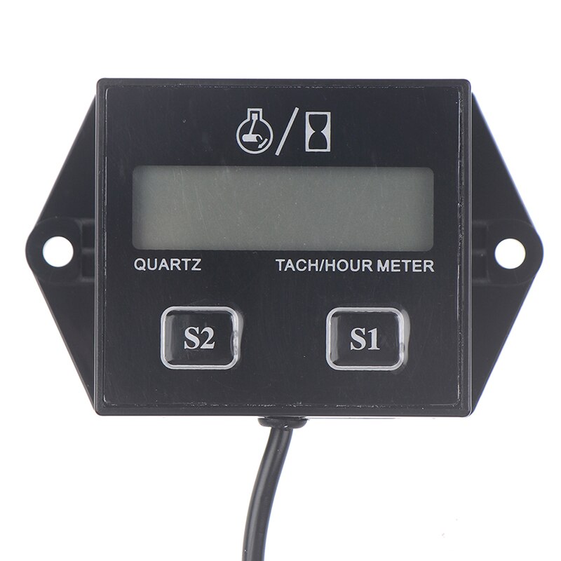 1 Pcs Digital Tach Hour Meter Tachometer Waterproof Digital Motor Timers Hour Meter Tachometer Gauge Engine LCD Display