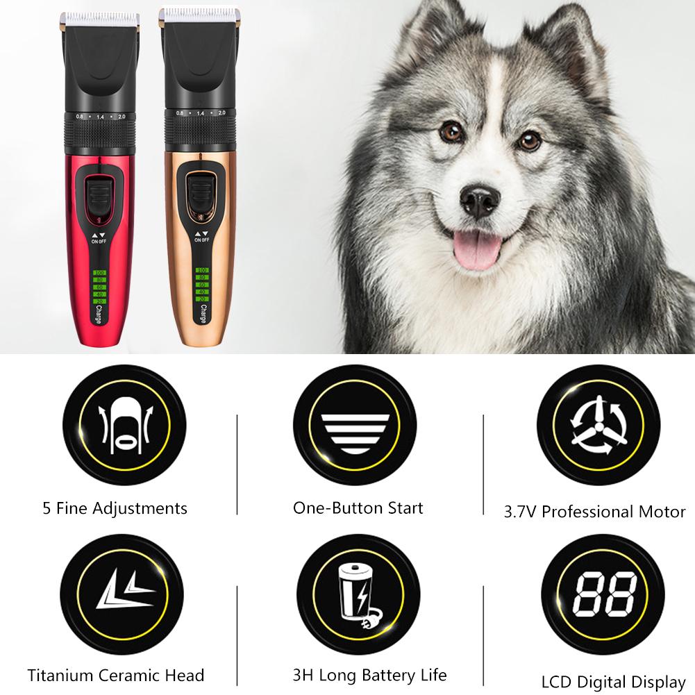 Pet Dog Cat Hair Trimmer Rechargeable Low-noise Pet Hair Clipper Remover Grooming Hair Trimmer Electrical Pets Hair Cut Machine
