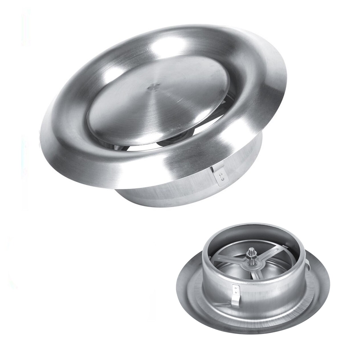 100mm/125mm/150mm Adjustable Wall Ceiling Home Stainless Steel Air Vent Round Ventilation Duct Cover Round Air Vent