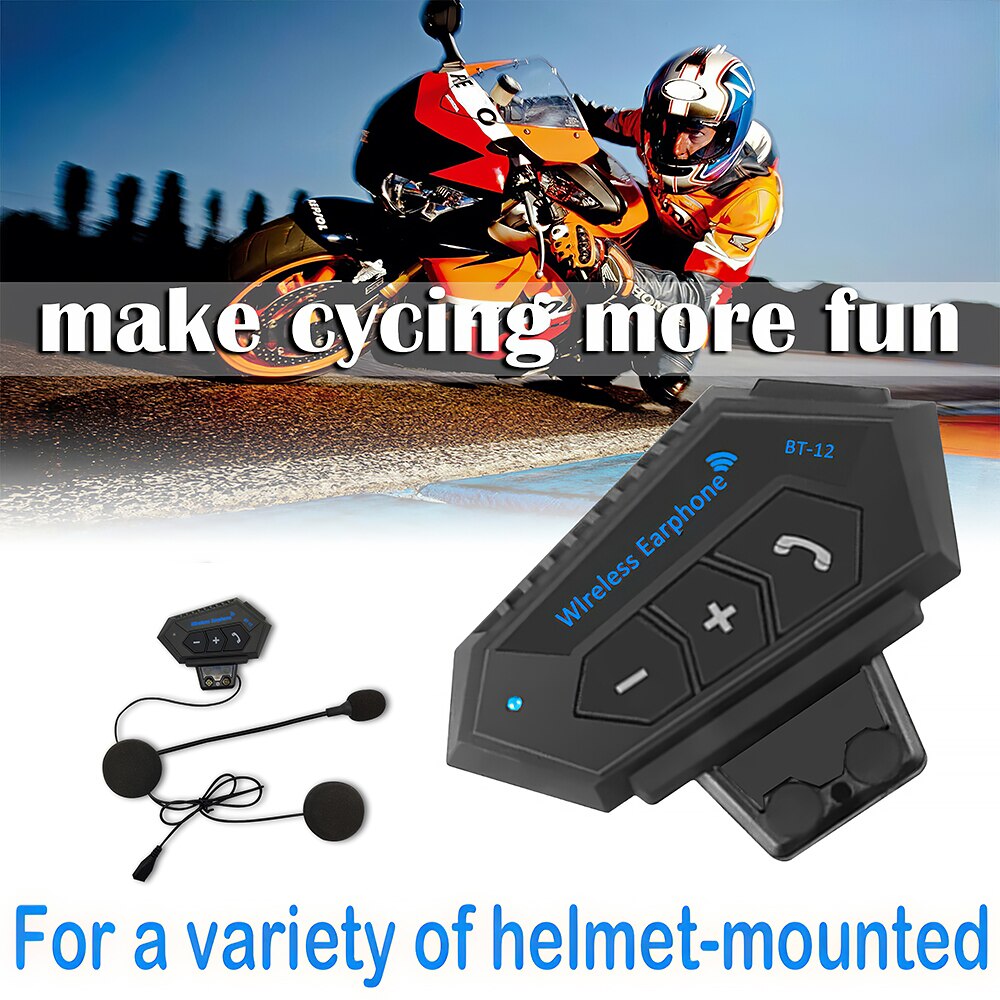 Easy to operate Motorcycle Helmet Earphone Bluetooth Wireless Earphone Rechargeable Microphone For Motorcycle Riding Clear voice