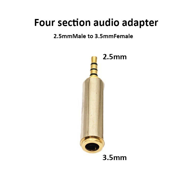 3.5/2.5mmMale to 2.5/3.5mmFemale Jack Stereo Connector Coupler Adapter Audio Cable Extension For MP3 DVD Headphone Car.: Dark Grey