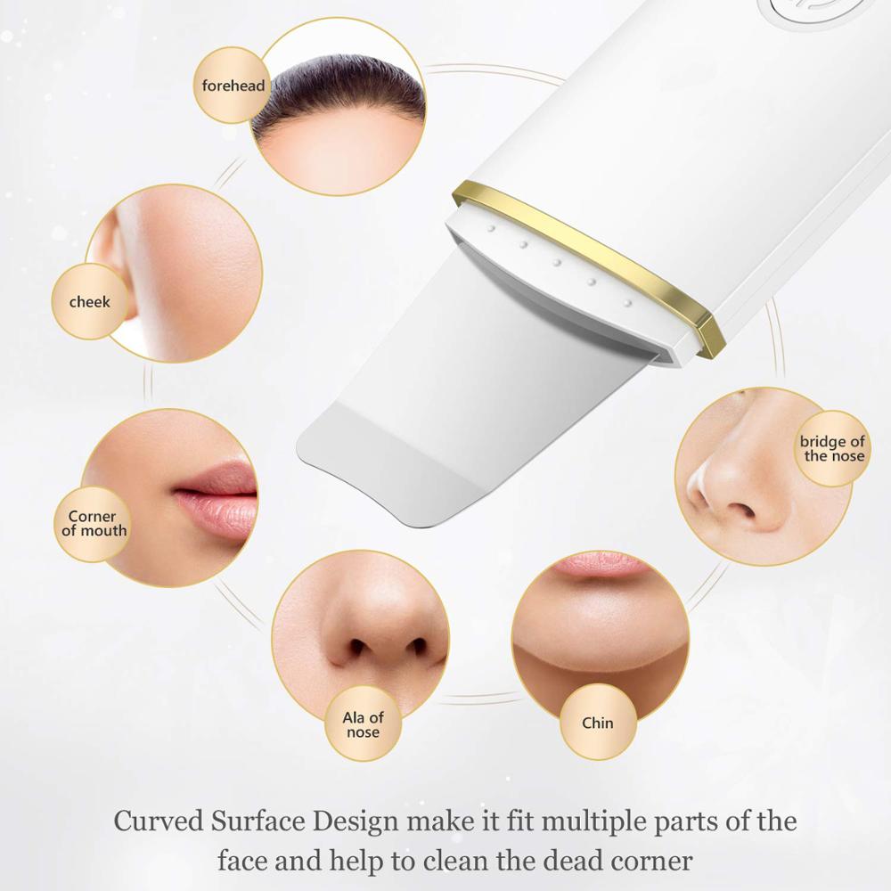 Ultrasonic Skin Scrubber Skin Ultrasonic Cleaning Peeling Extractor Facial Lifting Peeler Deep Cleaning Beauty Apparatus