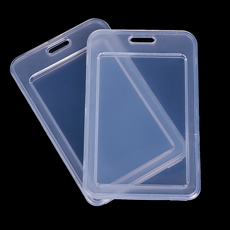 2 Stuks Eenvoudige Transparante 11*7Cm Plastic Naam Card Cover Bank Kaarthouder