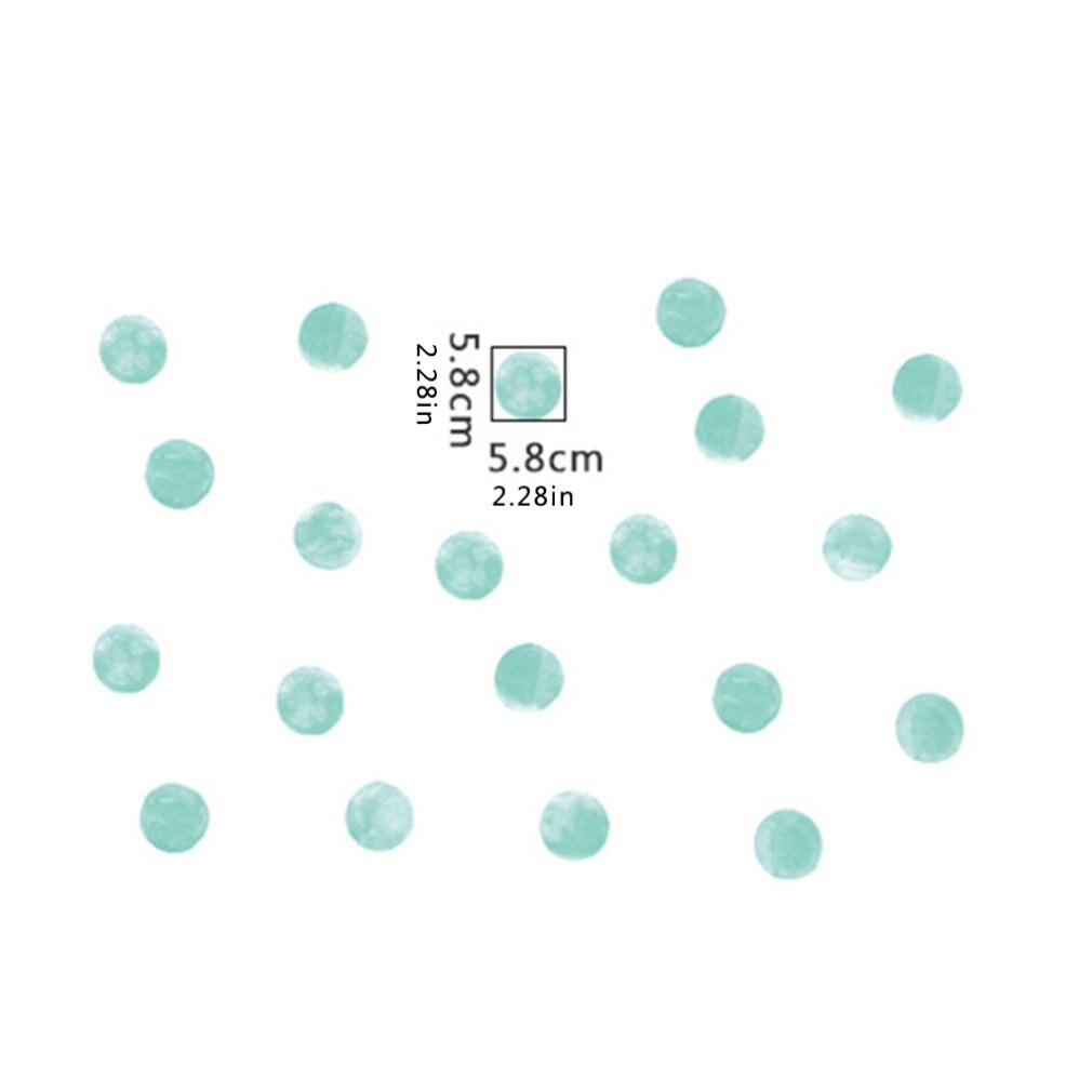 Watercolor green wave dot sticker children's room kindergarten layout wall sticker Watercolor dot sticker
