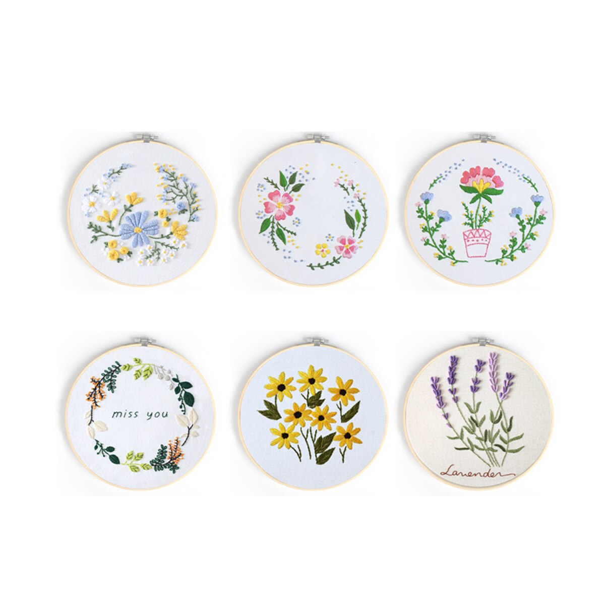 Handcraft Traditional Embroidery Tools Set Sweet Style Flower Grass Leaf Plant Pattern DIY Suzhou Embroidery Supplies Kit