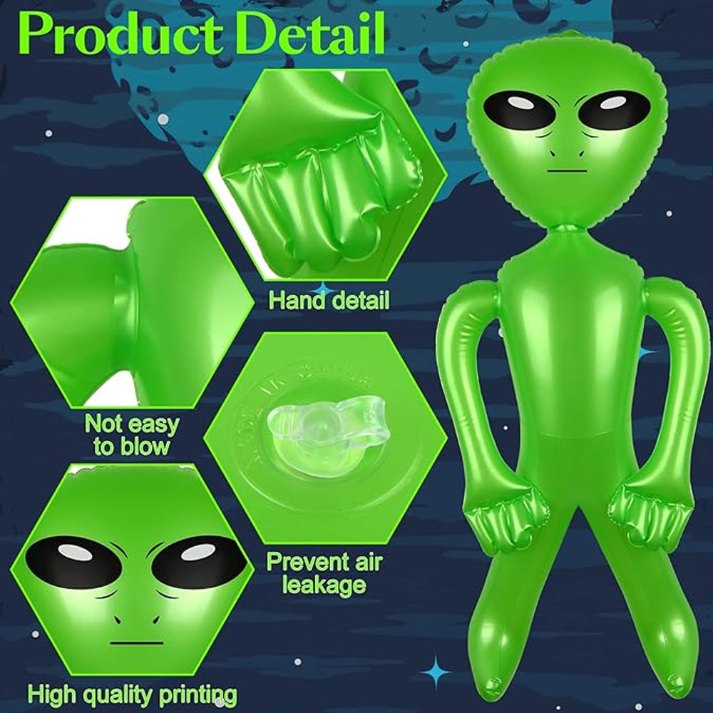 1pc Inflatable Alien Toy PVC Alien Model Theme Party Decorative Props Indoor Outdoor Festival Decoration