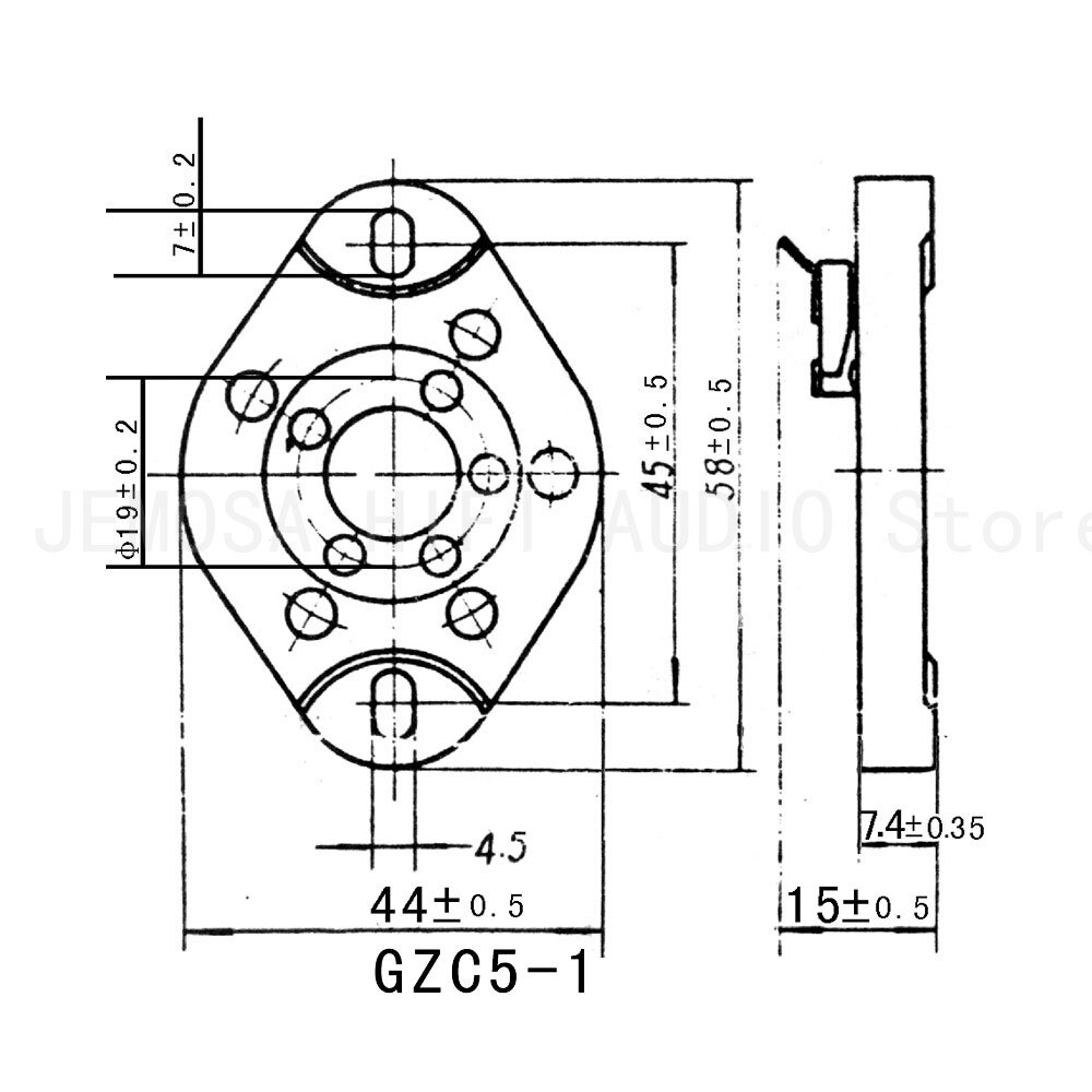 5PCS Ceramic Tube Socket 5Pins Electron Tube Seat For 807 FU-7 FD422 Vacuum Tube