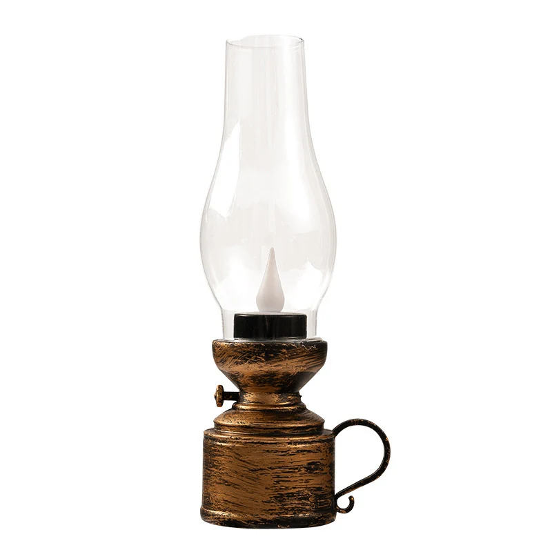 Retro olielamp elektrische vlamloze kaarslampen LED lantaarns creatief cadeau windverlichting kerosinelamp kleine lantaarn: 2.5W