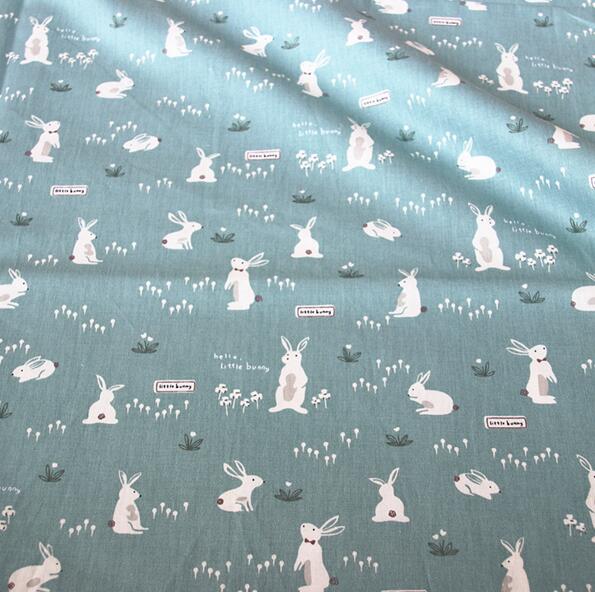 Trykt bomuldsstof til gør-det-selv patchwork quiltning syning hjem tekstil klud tissu tilda stoffer tegneserie kanin stof halv meter: -en / 160 x 200cm