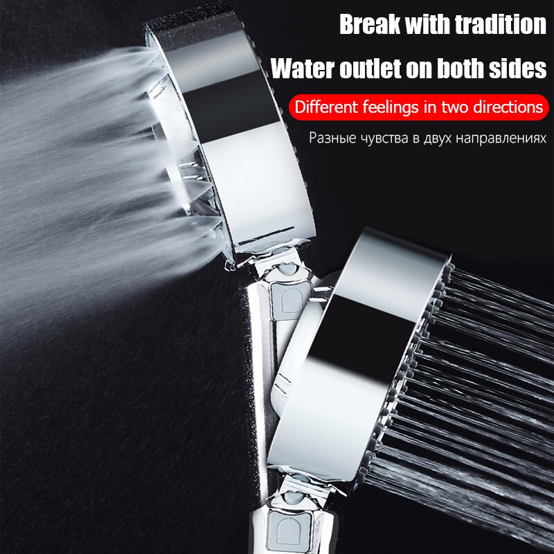 Double Sided Shower Head SPA Nozzle Bathroom Douche Sponsnal Bath High Pressure Handheld Stop Water Saving Booster Shower Head