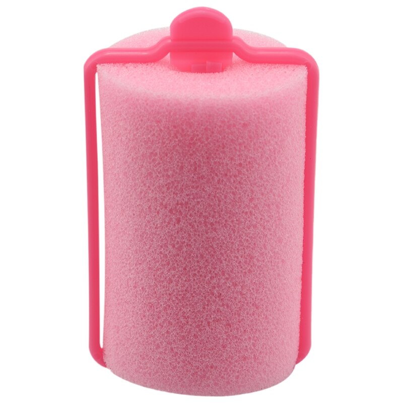 12 Stuks Donker Roze Haar Styling Soft Foam Sponge Rollers Krulspelden Kappers Gereedschap: Default Title