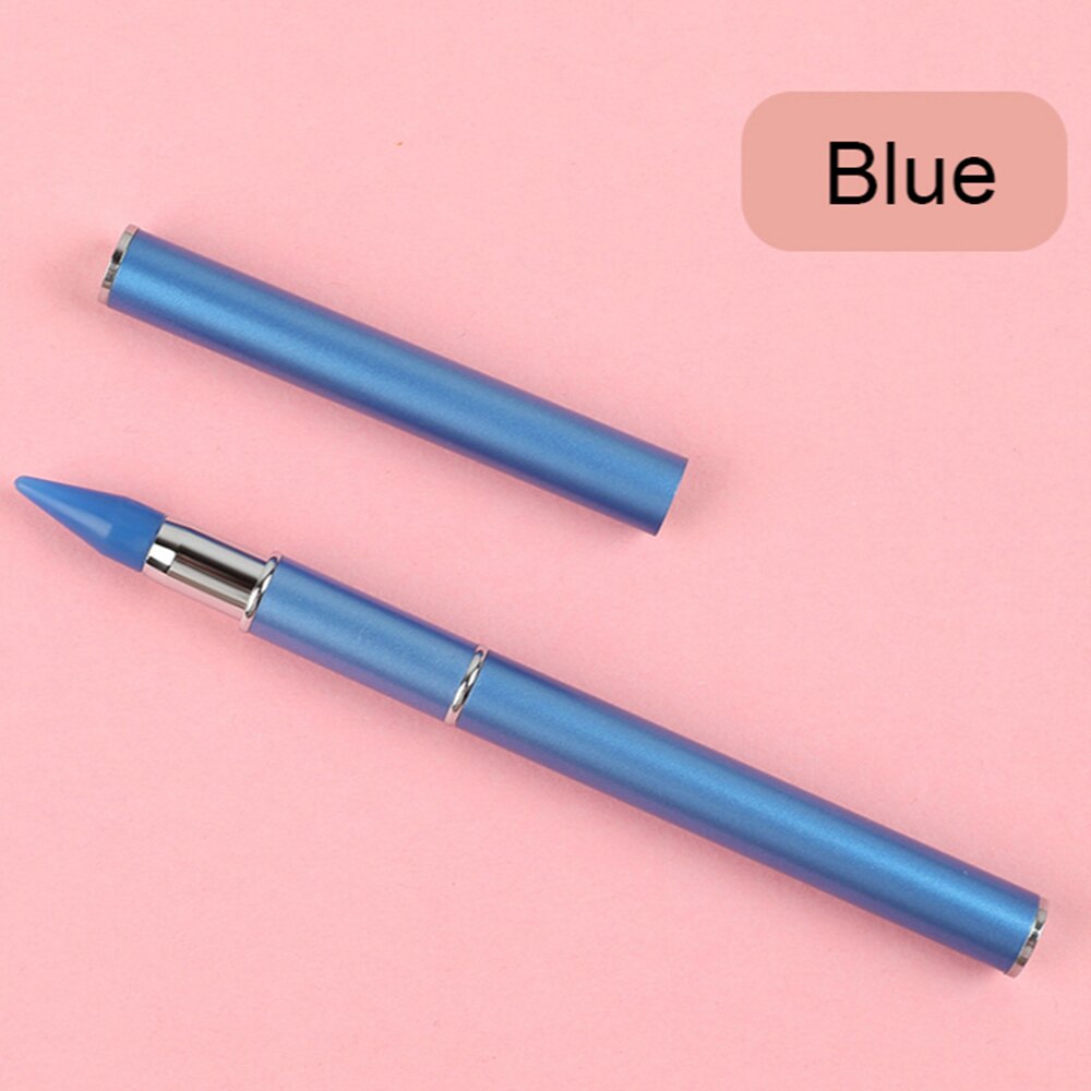 Pluma pulidora para uñas, lápiz para cera de uñas de doble punta, lápiz para cera, herramienta artística para manicura: blue