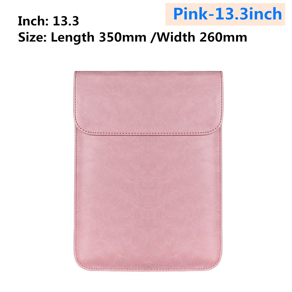 Mouse Pad Notebook Case for Apple Macbook Huawei pro 13.3 15.4 inch Millet Protective leather case Notebook liner package: Pink-13.3inch