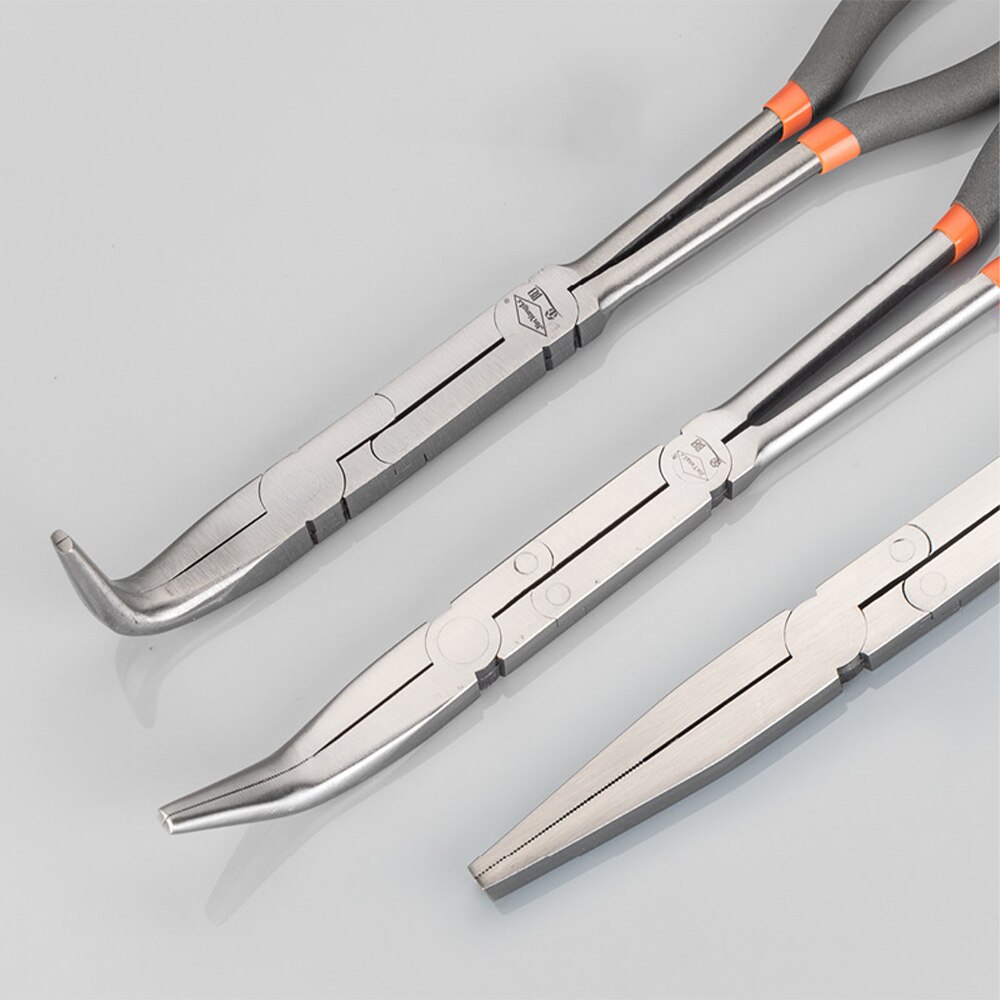 Lange Zange Gerade 45 90 Grad O-bilden Biegen Nadel Nase Zangen 13 &quot;Stecker Abzieher Multi-funktionale mechanik Hause Hand Werkzeug