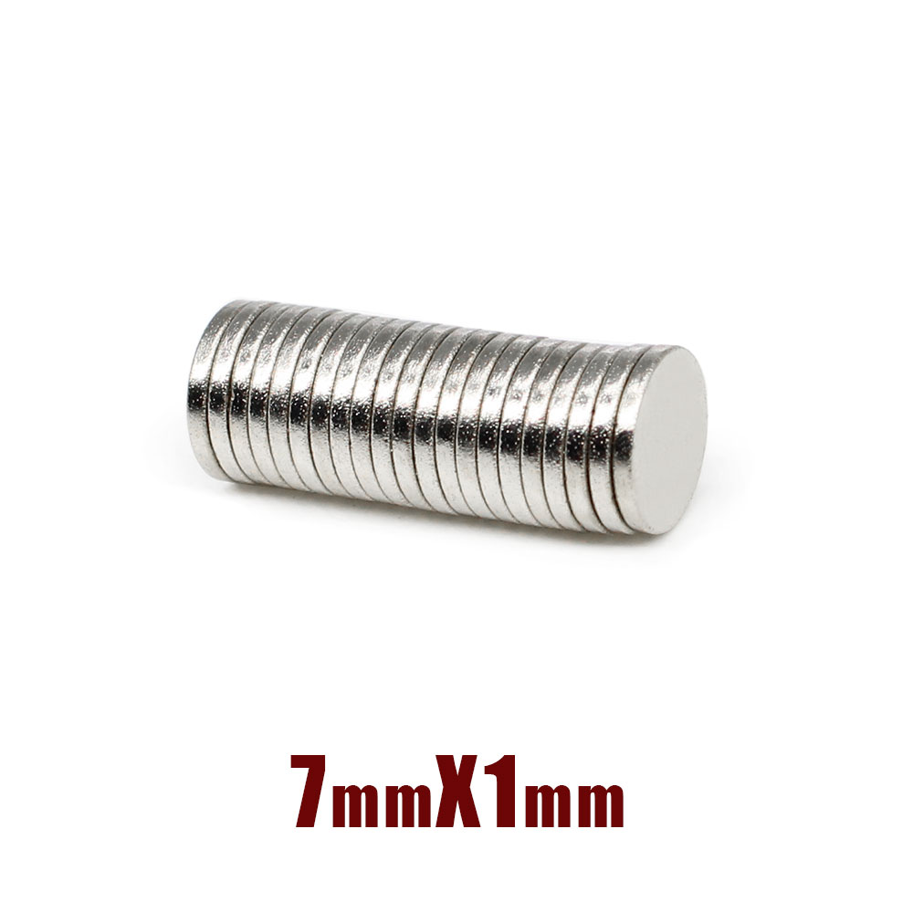 50/100/200/300/500/1000Pcs 7X1 Mm Dunne Plaat N35 Neodymium magneet Disc Krachtige Magneten Ronde 7X1 Mm Permanente Magneet 7Mm * 1 Mm