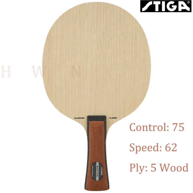 Genuine STIGA Allround Classic Table Tennis Blade 5 Ply Pure Wood Lightweight Ping Pong Blade with Great Feeling and Control