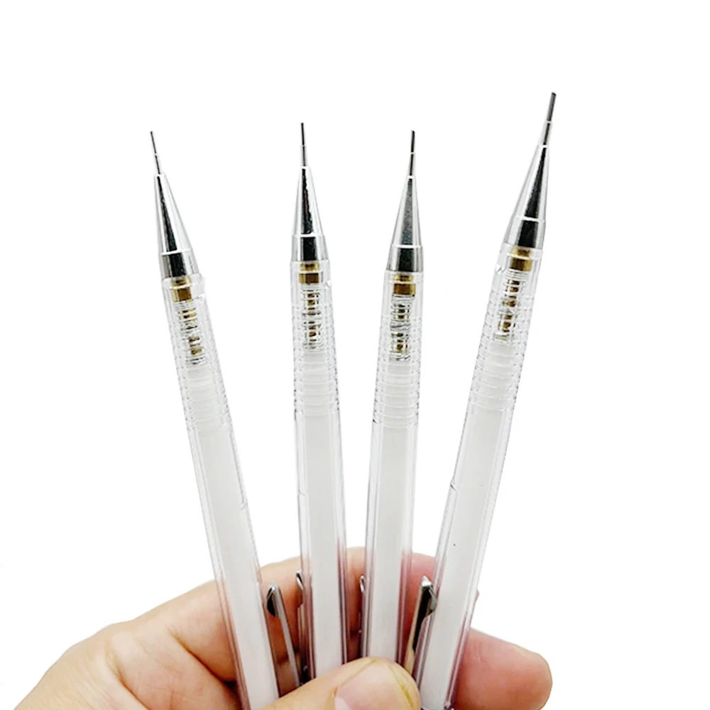 Portaminas transparente de 0,3, 0,5, 0,7, 0,9mm con recambios de plomo, juego para dibujar lápices automáticos, arte, dibujo, pintura