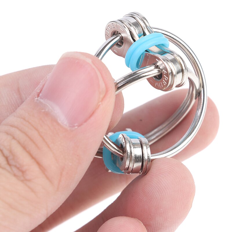 La descompresión cadena Fidget Spinner mano Spinner tri-Spinner dedo juguetes bicicleta cadena Anti-estrés juguete llavero anillo de llave