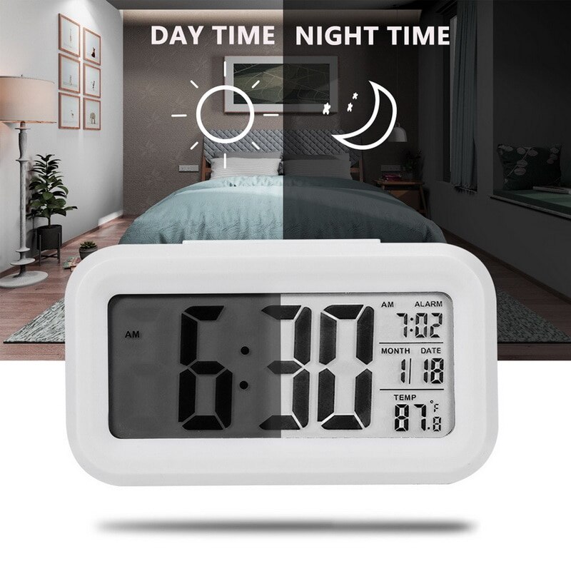 Wekker Led Digitale Backlit Display Wekker Snooze Bureauklok Met Temperatuur Kalender Functie Voor Home Reizen Office