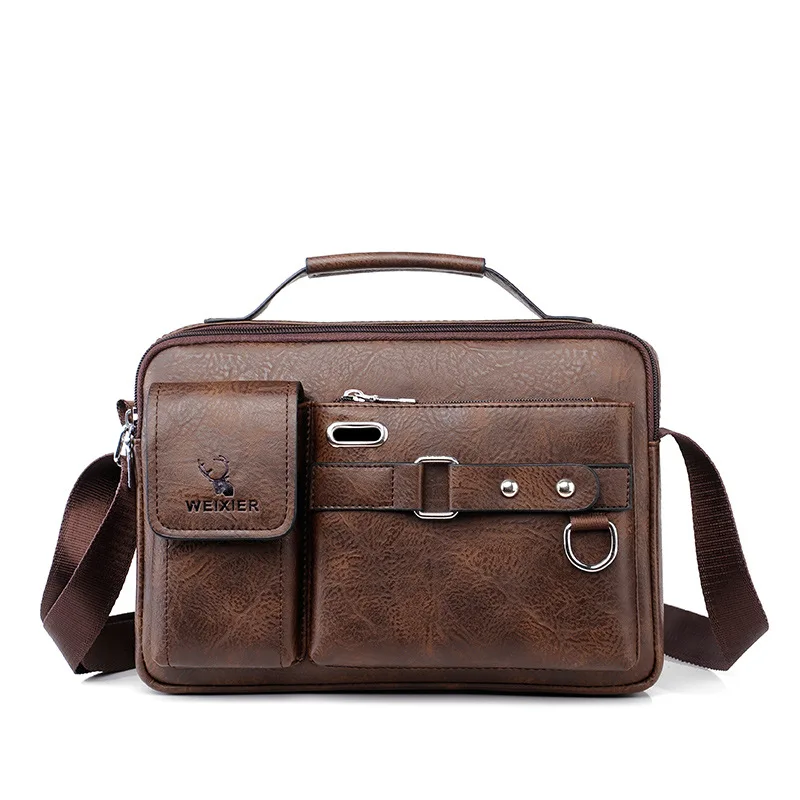 2024 Mannen Schoudertas Voor 10.4 "Ipad Pu Leer Zakelijke Handtassen Mannen Messenger Bags Mode Man Crossbody tas: green