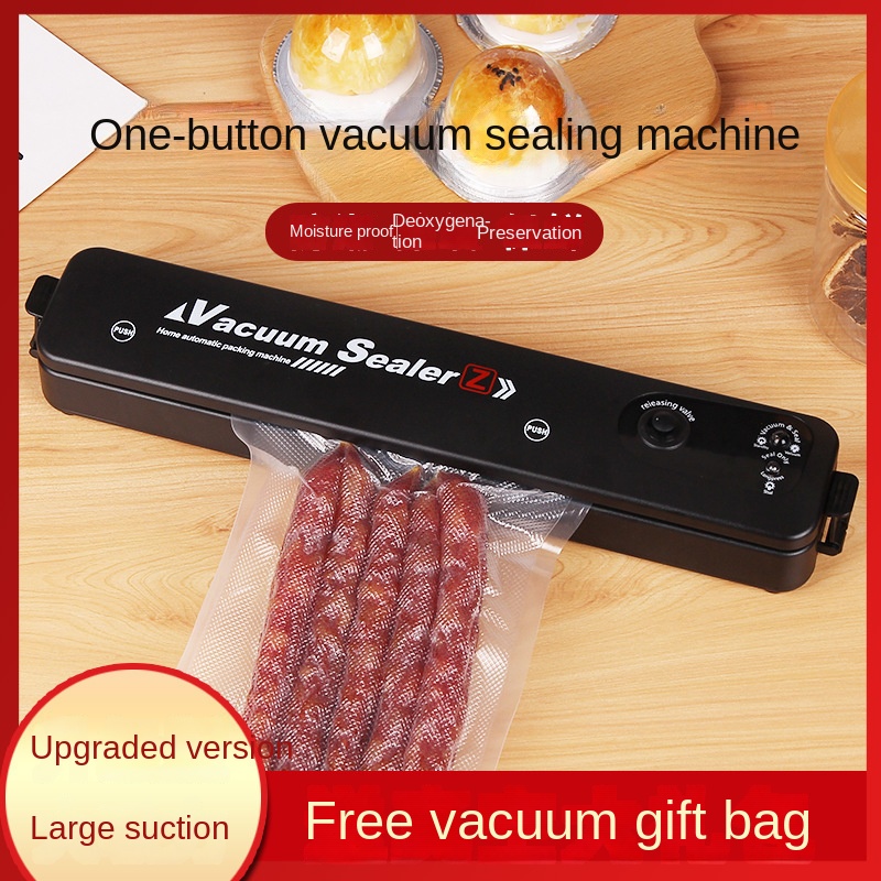 Vakuumförpackningsmaskin liten förslutningsmaskin matvakuumförslutare vakuumförslutare eu-kontakt gratis 10 st sparpåsar kök