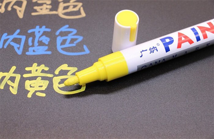 68Pcs Waterdichte Permanente Vette Verf Marker Pen Autobanden Loopvlak Cd Metalen Hout Schilderen Graffiti School Kantoorbenodigdheden: Yellow marker 68pcs