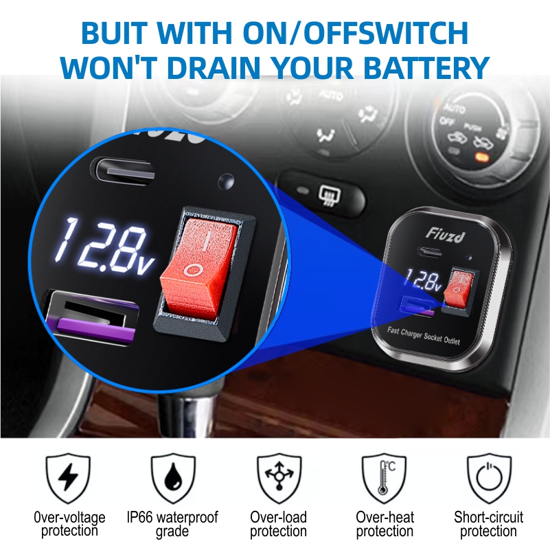 12v 24v ricarica rapida presa usb 3.0 presa 12v automotiva caricatore usb per auto ricarica rapida QC3.0 adattatore presa per auto per barca camper