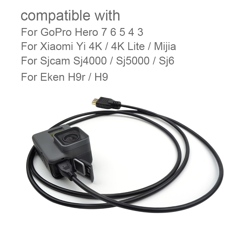 Micro câble HDMI ligne de données pour GoPro Hero 7 6 5 4 3 + Sjcam Sj4000 Xiaomi Yi 4K Eken H9r accessoires de caméra d'action