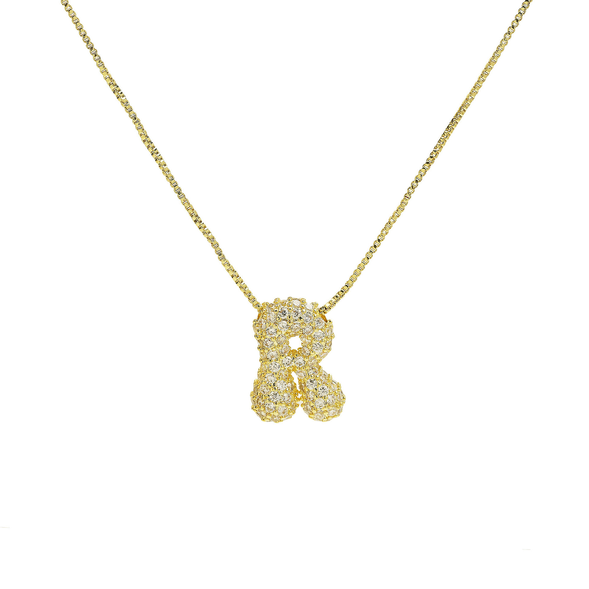 Vergulde ballonhanger met 26 letters van het alfabet, koperen zirkonia bubbelhanger met initialen voor vrouwen, persoonlijkheidsketting sieraden: Antiek koper verguld