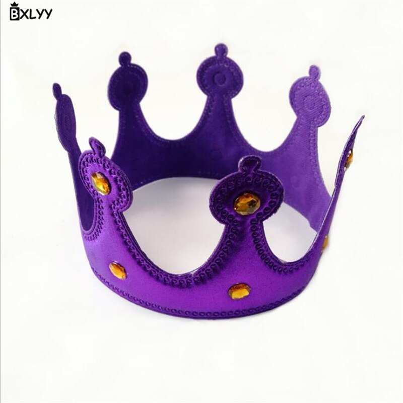 Bxlyy 1pc børns kronprinsesse prinsesse krone hat fødselsdagsfest dekoration jul halloween år baby shower  .0z: Lilla