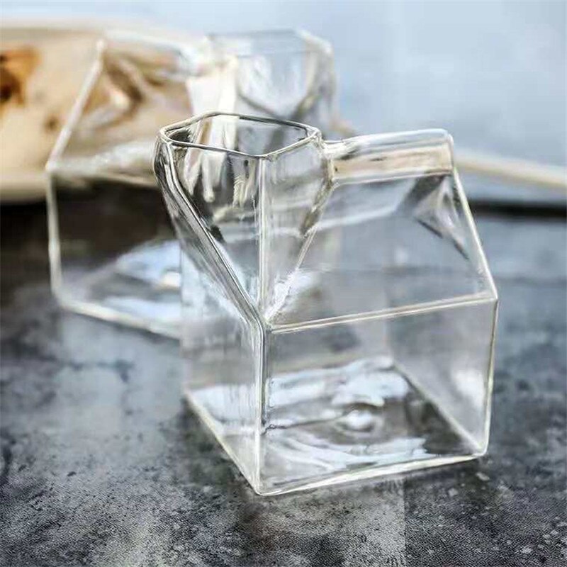 275ml Glass cup milk box coffee cups juice bottle clear glass