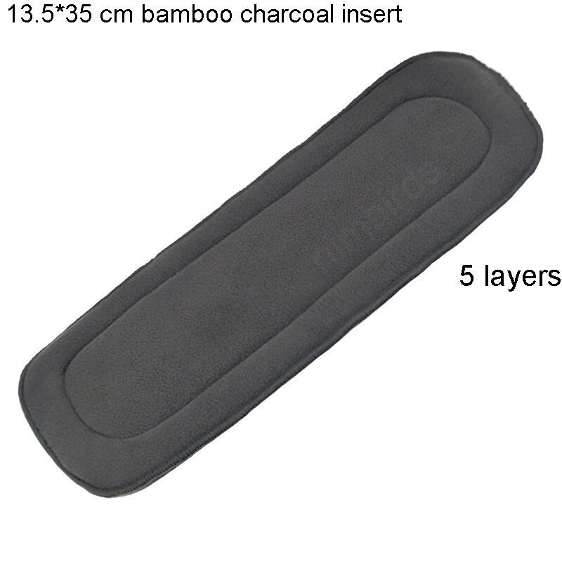 6 Pcs / lot Reusable Washable Diaper Inserts Bamboo Cotton Elastic For Baby Nappies Charcoal Insert Changing Liners For Cover: 6pcs groove charcoal