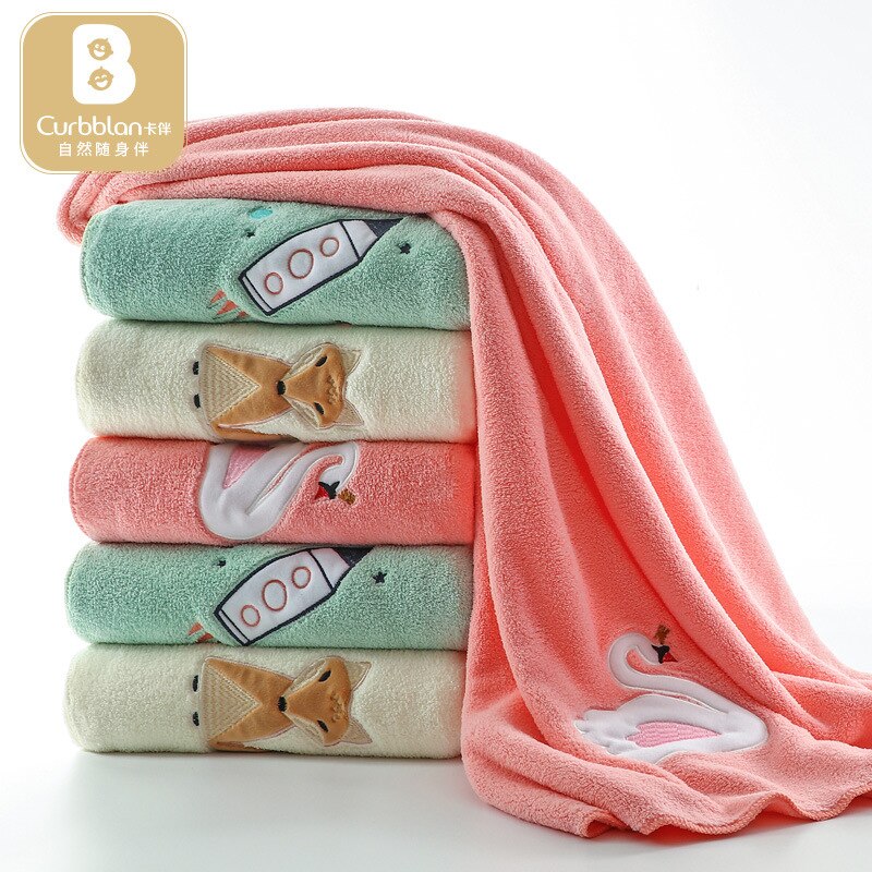 100*120cm super vattenabsorberande mikrosnurrande nyfödd baby vuxen tecknad 3 färg broderad badhandduk filt