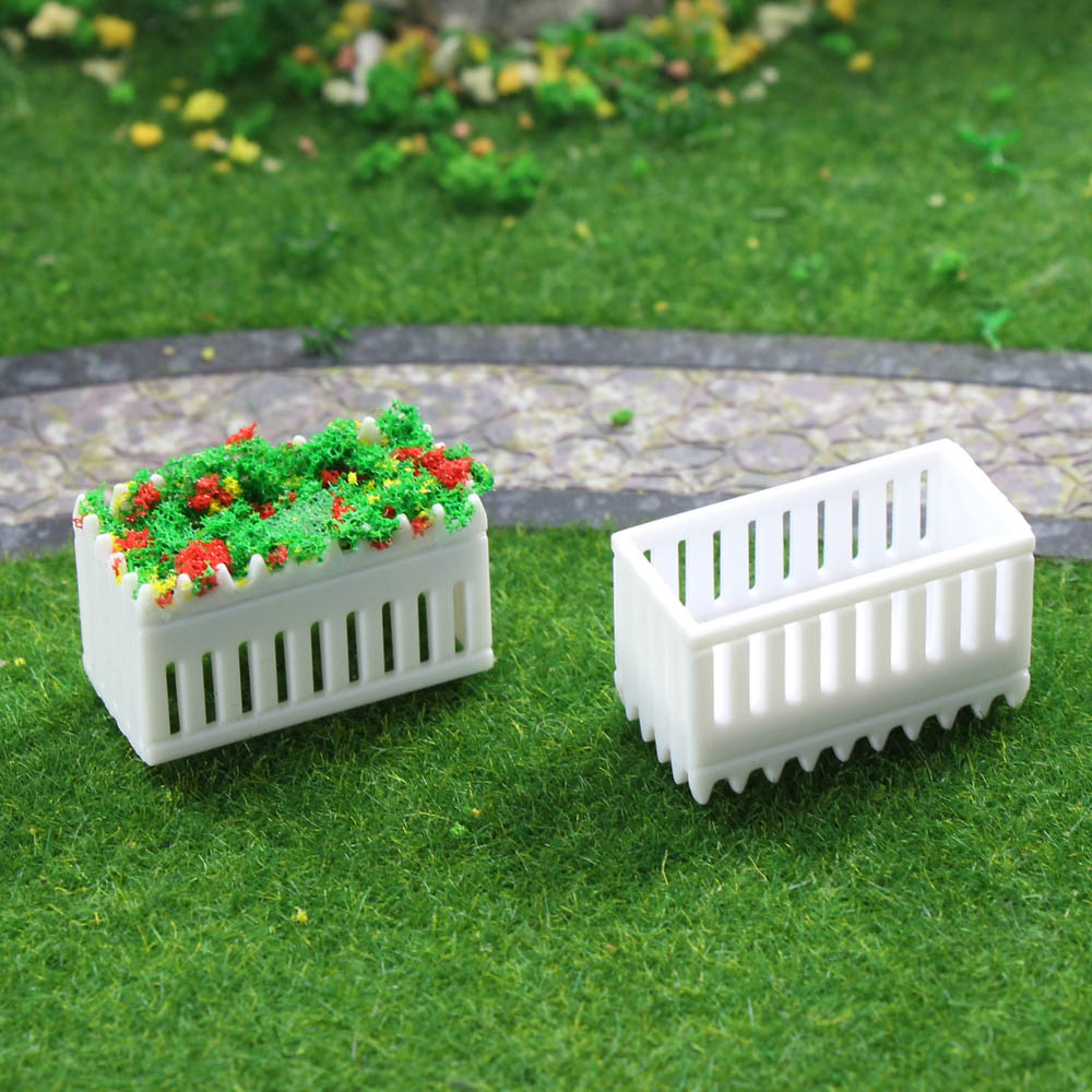 GY39 12pcs Model Rectangle Flowerbed Park Garden Railway Border Parterre model train 1:100 1:50 1:75 1:150 TT N O OO scale