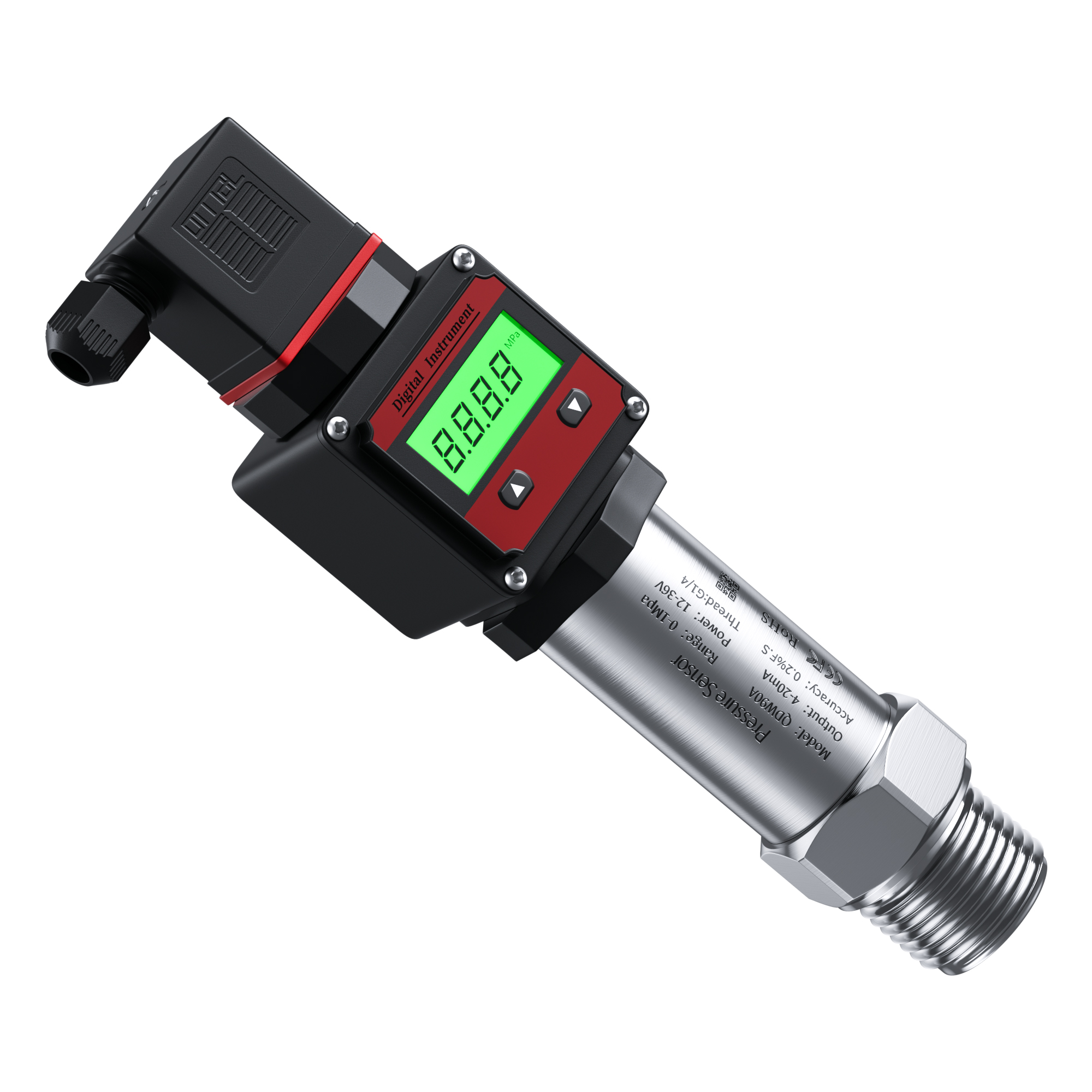 Digitaler Drucktransmitter RS485 0-10V 4-20mA mit 0-4bar 0-100bar 0-300bar LCD-Druckwandler M20*1,5 Drucksensor