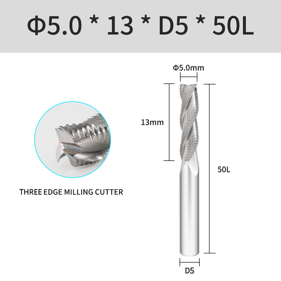 Vack HRC55 Voorbewerken End Mill Carbide 3 Fluiten Voor Staal Ijzer Aluminium Acryl Hout Frees 6 10 12Mm cnc Frezen: 29 Mm