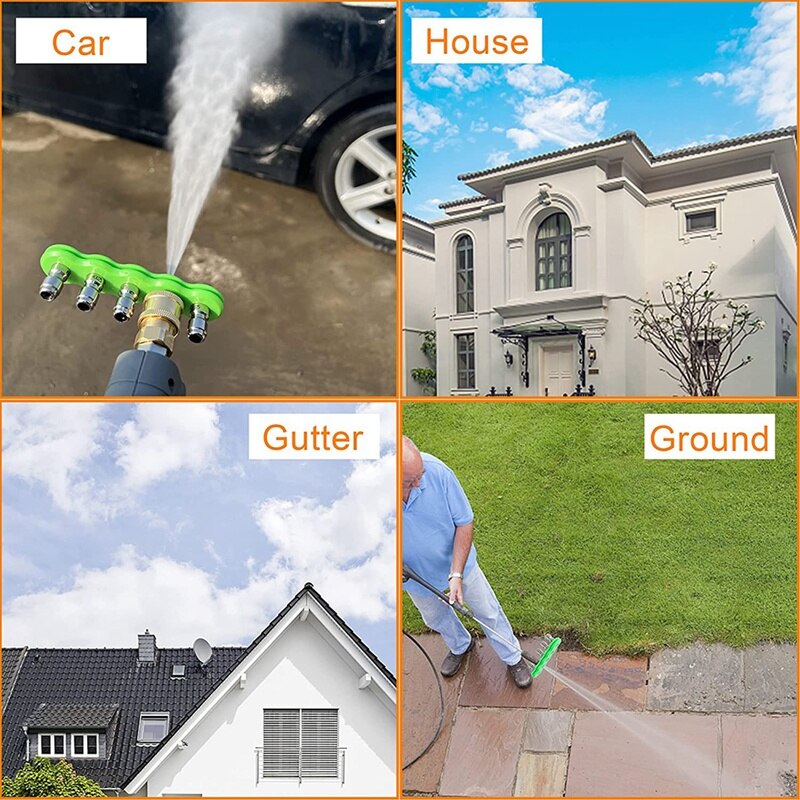 JRod Pressure Washer Nozzle, Power Washer Nozzle Tips 1/4 Inch Quick Connector, 5 Way J-Rod High Pressure Nozzle