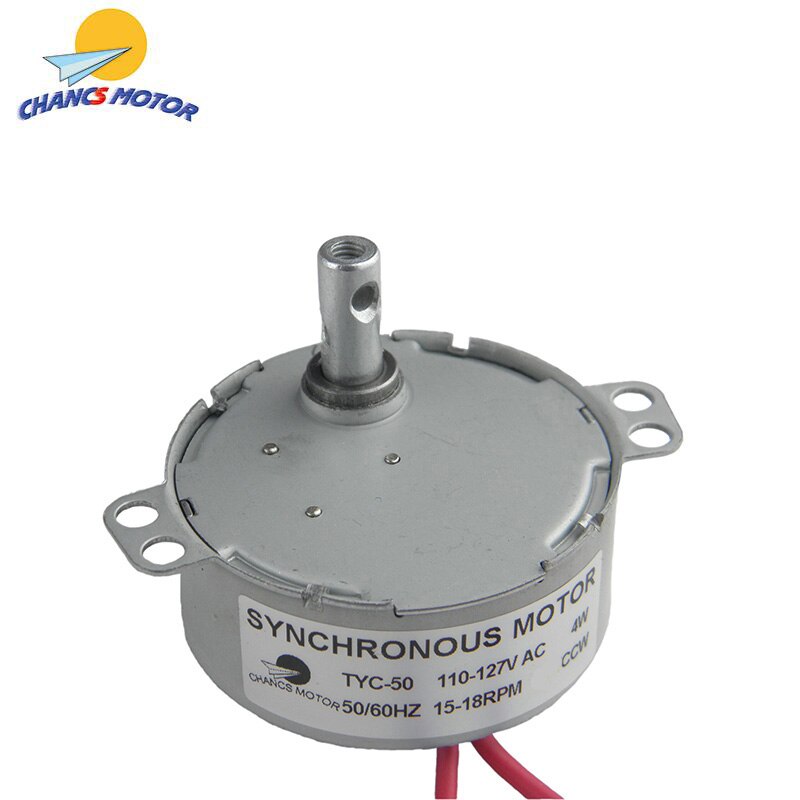 CHANCS TYC-50 Small Synchronous Motor 110V AC 15-18RPM Shaft Rotation CCW 4W Gear Motor For Electric Fireplace