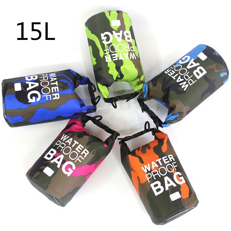 Outdoor Waterproof bag 2L/5L/10L/15L/20L/30L Dry Bag travelling backpack trekking bag for Drifting Rafting kayaking snorkeling: 15L(Random Color)