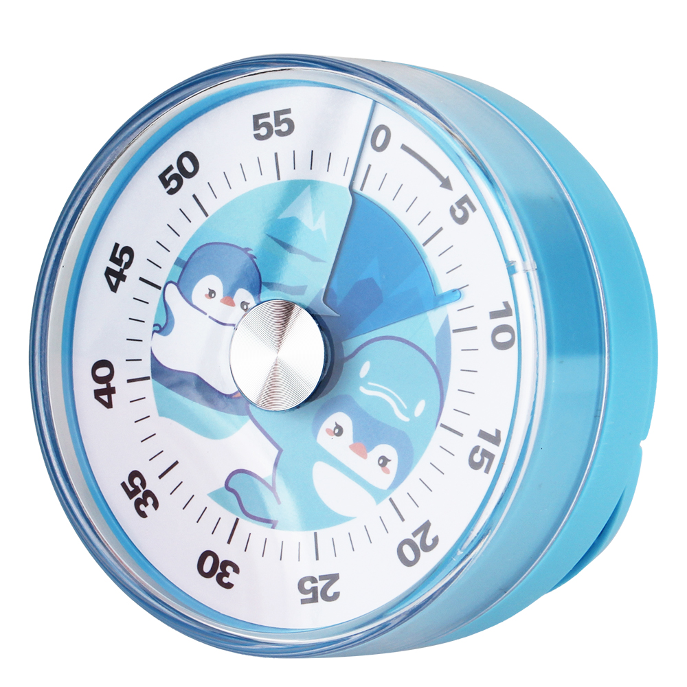 Magnetischer Uhr-Timer, mechanisch, mit lautem Alarm, Küchentimer, Alarm, Kochtimer, 60 Minuten, für Schüler, Lehrer, visueller Timer: Blau