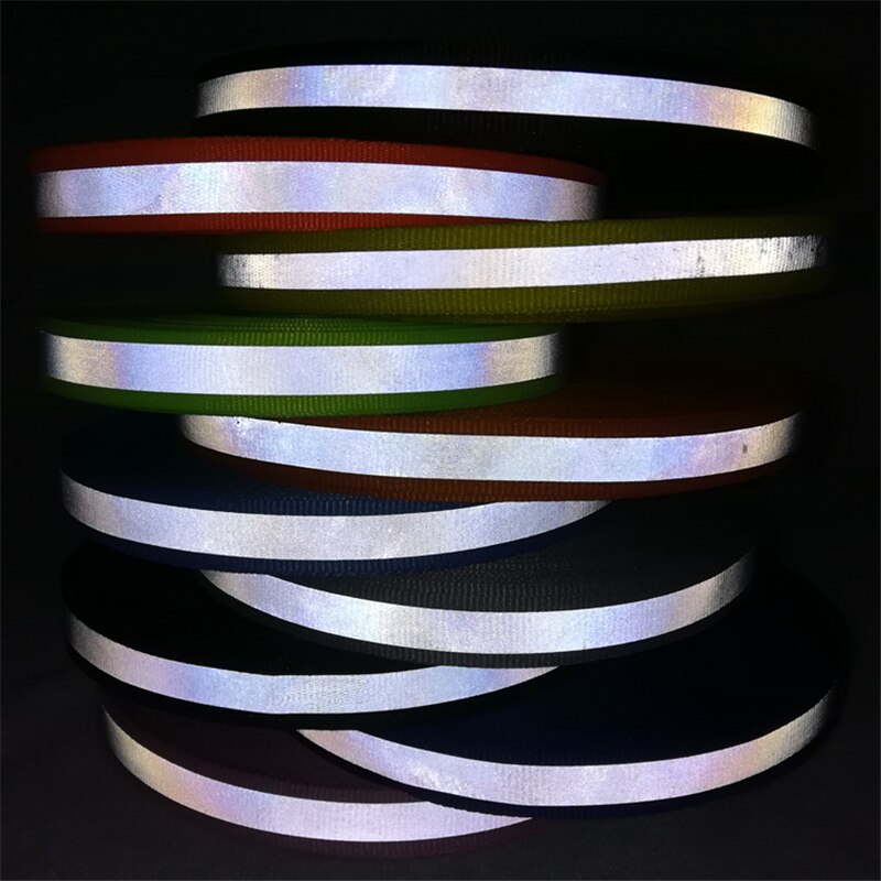 1 meter Reflecterende Singels Lint Weven Piping Kranen Stof Tape Waarschuwing met heldere reflecterende film 2*1cm Breed