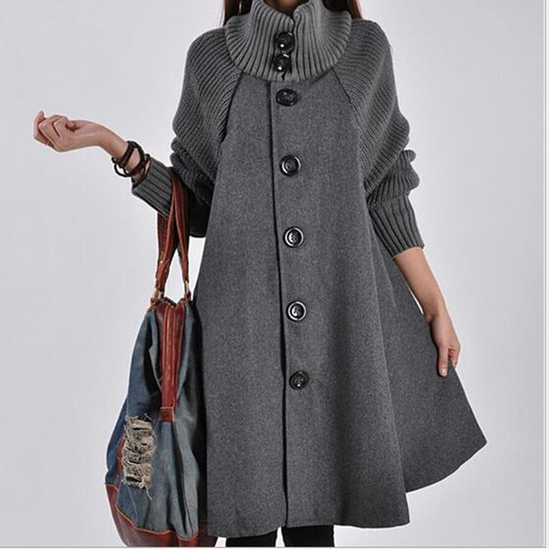 Ropa premamá invierno, capa gruesa y holgada de Color puro, abrigos con una hilera de botones, ropa de abrigo para mujer embarazada